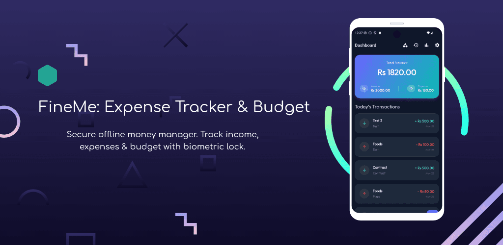 FineMe expense tracker product preview from Globevik